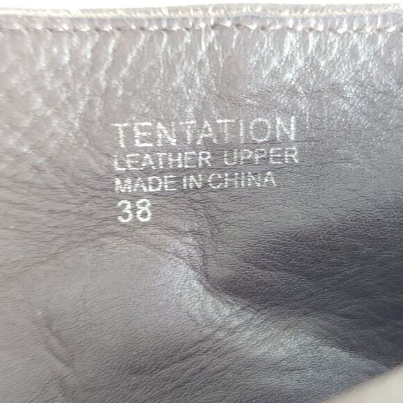 Ash Women's Tentation US7-7,5 Brown Leather Tall Side Zips Cone Heel Riding Boot - Picture 12 of 13